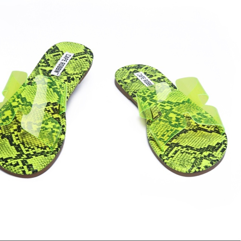 Snake skinned lime Green Sandal